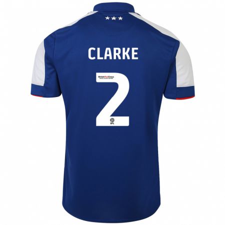 Kandiny Mujer Camiseta Harry Clarke #2 Azul 1ª Equipación 2023/24 La Camisa Chile