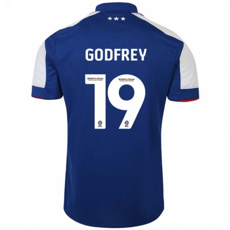Kandiny Mujer Camiseta Freya Godfrey #19 Azul 1ª Equipación 2023/24 La Camisa Chile