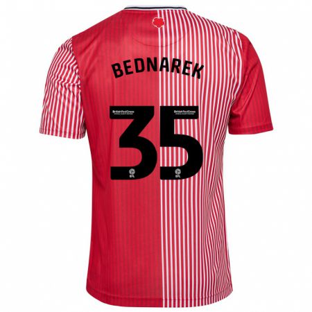Kandiny Mujer Camiseta Jan Bednarek #35 Rojo 1ª Equipación 2023/24 La Camisa Chile