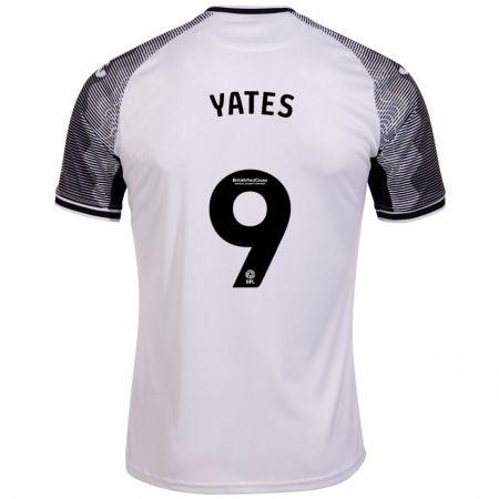 Kandiny Mujer Camiseta Jerry Yates #9 Blanco 1ª Equipación 2023/24 La Camisa Chile