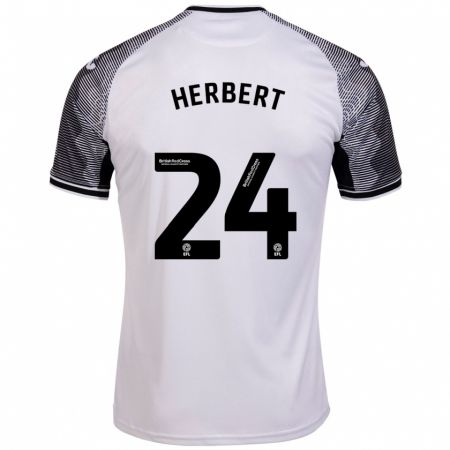 Kandiny Mujer Camiseta Chelsea Herbert #24 Blanco 1ª Equipación 2023/24 La Camisa Chile