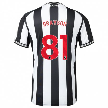 Kandiny Mujer Camiseta Joe Brayson #81 Blanco Negro 1ª Equipación 2023/24 La Camisa Chile