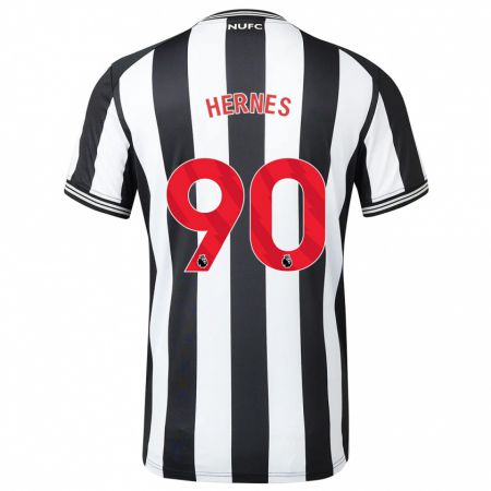 Kandiny Mujer Camiseta Travis Hernes #90 Blanco Negro 1ª Equipación 2023/24 La Camisa Chile