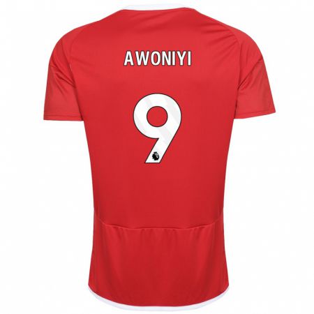 Kandiny Mujer Camiseta Taiwo Awoniyi #9 Rojo 1ª Equipación 2023/24 La Camisa Chile