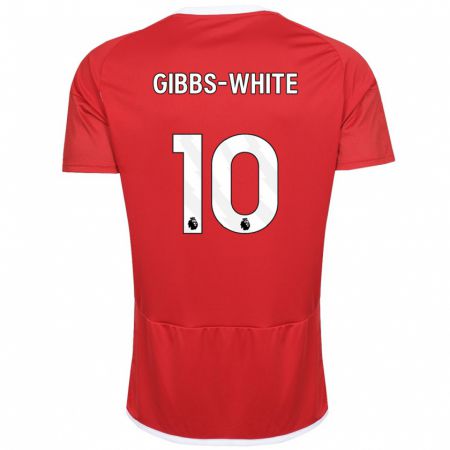 Kandiny Mujer Camiseta Morgan Gibbs-White #10 Rojo 1ª Equipación 2023/24 La Camisa Chile