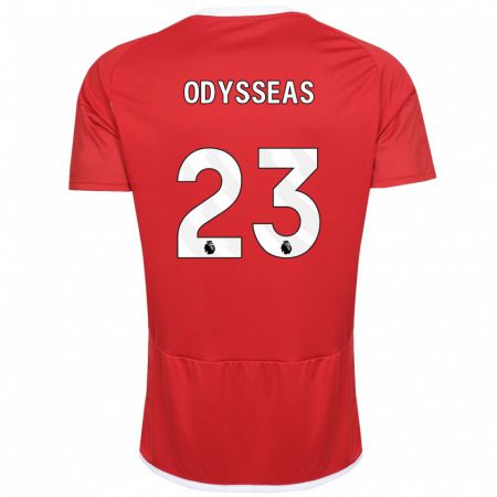 Kandiny Mujer Camiseta Odysseas Vlachodimos #23 Rojo 1ª Equipación 2023/24 La Camisa Chile