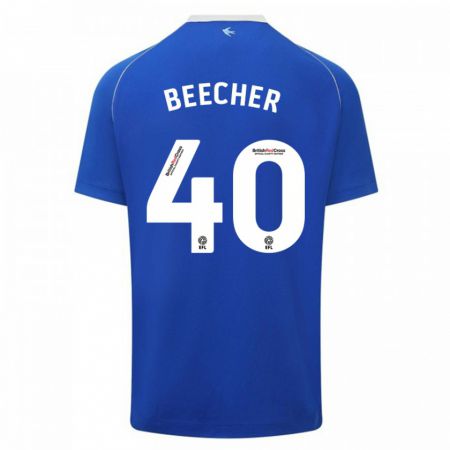 Kandiny Mujer Camiseta Josh Beecher #40 Azul 1ª Equipación 2023/24 La Camisa Chile