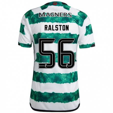Kandiny Mujer Camiseta Anthony Ralston #56 Verde 1ª Equipación 2023/24 La Camisa Chile