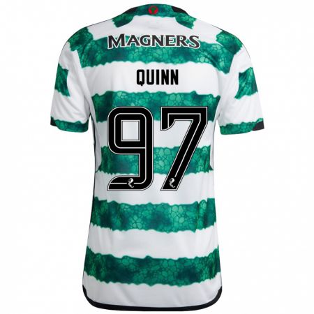 Kandiny Mujer Camiseta Ben Quinn #97 Verde 1ª Equipación 2023/24 La Camisa Chile