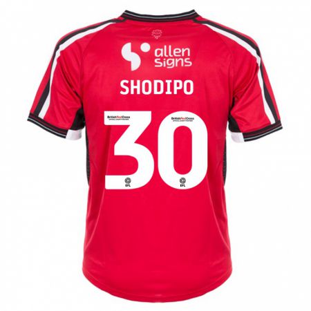 Kandiny Mujer Camiseta Olamide Shodipo #30 Rojo 1ª Equipación 2023/24 La Camisa Chile