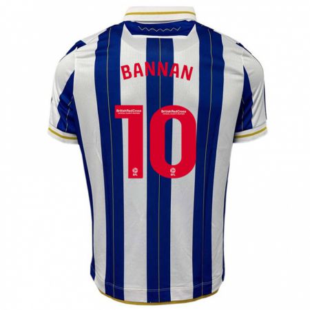 Kandiny Mujer Camiseta Barry Bannan #10 Azul Blanco 1ª Equipación 2023/24 La Camisa Chile