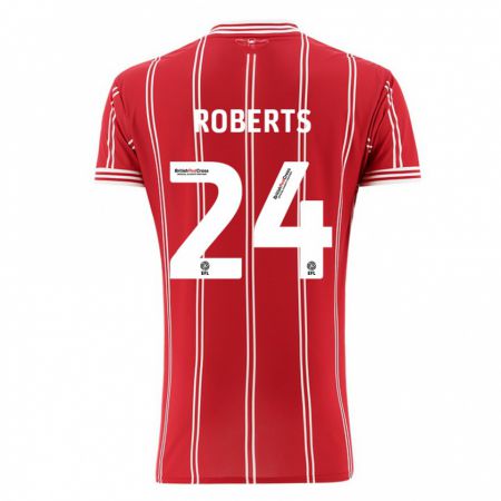 Kandiny Mujer Camiseta Haydon Roberts #24 Rojo 1ª Equipación 2023/24 La Camisa Chile