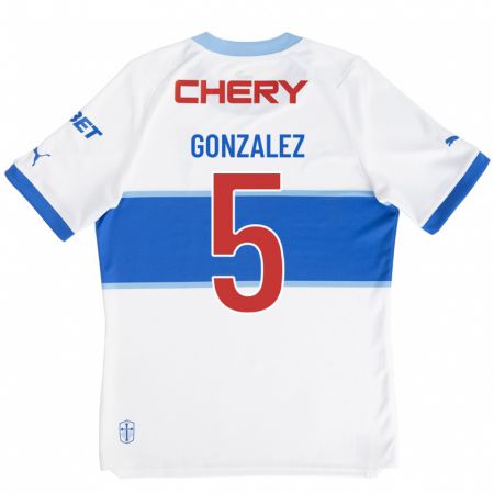 Kandiny Mujer Camiseta Daniel González #5 Blanco 1ª Equipación 2023/24 La Camisa Chile