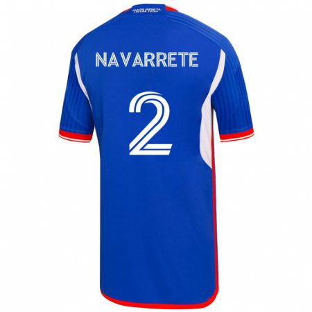 Kandiny Mujer Camiseta Daniel Navarrete #2 Azul 1ª Equipación 2023/24 La Camisa Chile