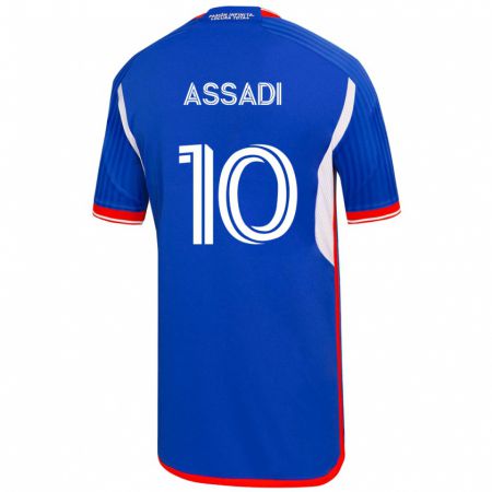 Kandiny Mujer Camiseta Lucas Assadi #10 Azul 1ª Equipación 2023/24 La Camisa Chile