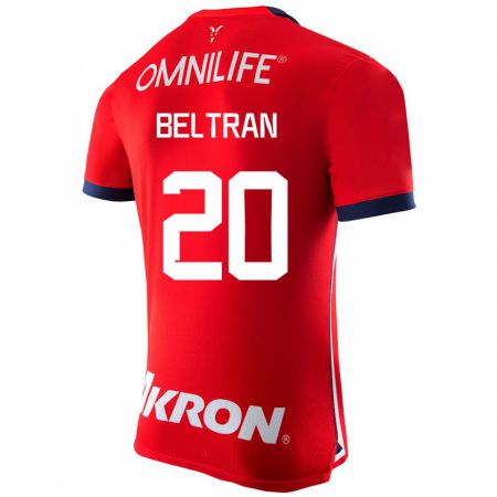Kandiny Mujer Camiseta Fernando Beltrán #20 Rojo 1ª Equipación 2023/24 La Camisa Chile