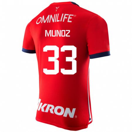 Kandiny Mujer Camiseta Zahid Muñoz #33 Rojo 1ª Equipación 2023/24 La Camisa Chile
