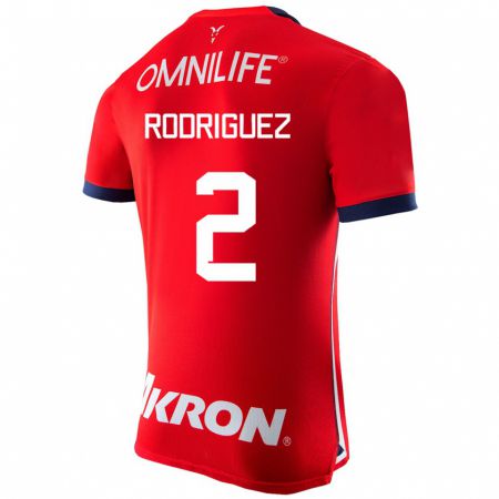 Kandiny Mujer Camiseta Jaqueline Rodríguez #2 Rojo 1ª Equipación 2023/24 La Camisa Chile