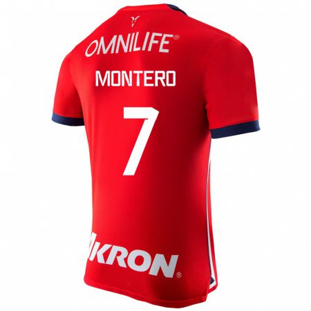 Kandiny Mujer Camiseta Casandra Montero #7 Rojo 1ª Equipación 2023/24 La Camisa Chile