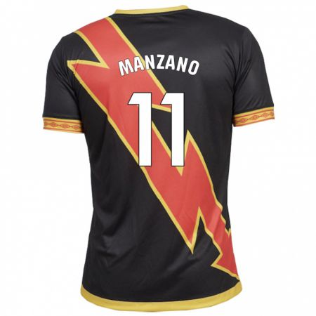 Kandiny Mujer Camiseta Sergio Manzano #11 Negro 2ª Equipación 2023/24 La Camisa Chile