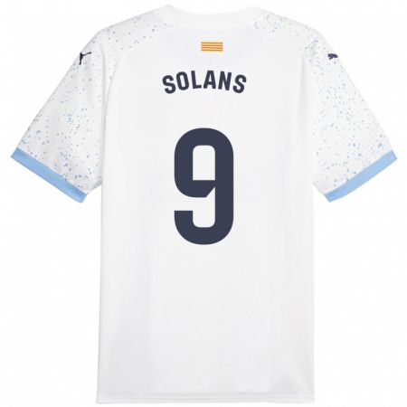 Kandiny Mujer Camiseta Sergi Solans #9 Blanco 2ª Equipación 2023/24 La Camisa Chile