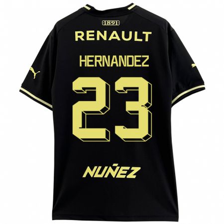 Kandiny Mujer Camiseta Abel Hernández #23 Negro 2ª Equipación 2023/24 La Camisa Chile