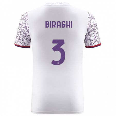 Kandiny Mujer Camiseta Cristiano Biraghi #3 Blanco 2ª Equipación 2023/24 La Camisa Chile