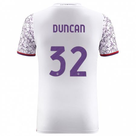 Kandiny Mujer Camiseta Alfred Duncan #32 Blanco 2ª Equipación 2023/24 La Camisa Chile