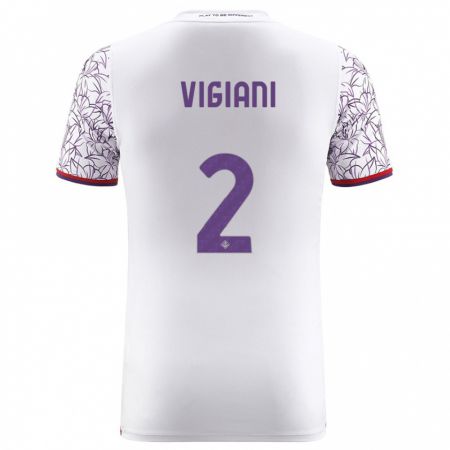 Kandiny Mujer Camiseta Lorenzo Vigiani #2 Blanco 2ª Equipación 2023/24 La Camisa Chile