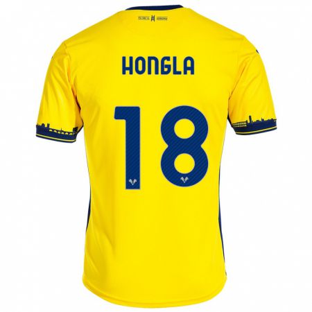 Kandiny Mujer Camiseta Martin Hongla #18 Amarillo 2ª Equipación 2023/24 La Camisa Chile