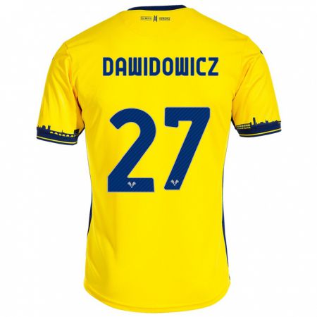 Kandiny Mujer Camiseta Pawel Dawidowicz #27 Amarillo 2ª Equipación 2023/24 La Camisa Chile