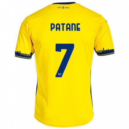 Kandiny Mujer Camiseta Nicola Patanè #7 Amarillo 2ª Equipación 2023/24 La Camisa Chile