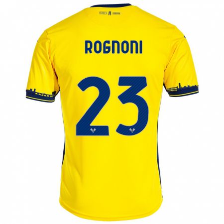 Kandiny Mujer Camiseta Alessia Rognoni #23 Amarillo 2ª Equipación 2023/24 La Camisa Chile