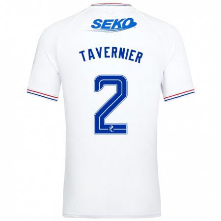 Kandiny Mujer Camiseta James Tavernier #2 Blanco 2ª Equipación 2023/24 La Camisa Chile