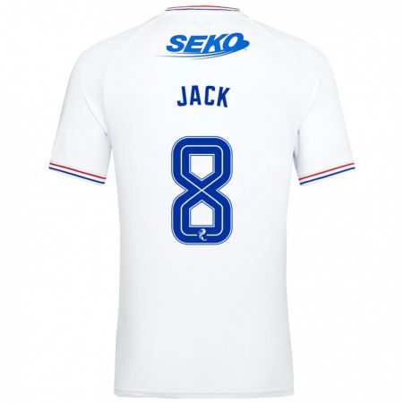Kandiny Mujer Camiseta Ryan Jack #8 Blanco 2ª Equipación 2023/24 La Camisa Chile