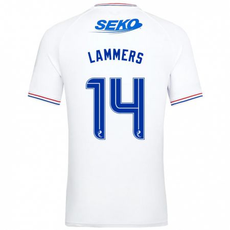 Kandiny Mujer Camiseta Sam Lammers #14 Blanco 2ª Equipación 2023/24 La Camisa Chile
