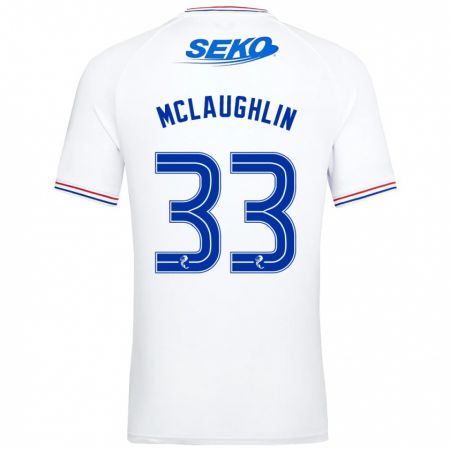 Kandiny Mujer Camiseta Jon Mclaughlin #33 Blanco 2ª Equipación 2023/24 La Camisa Chile