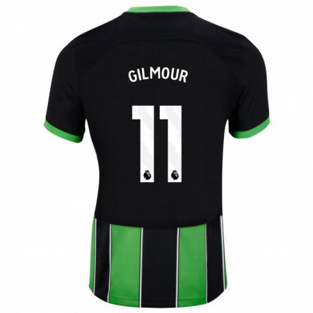 Kandiny Mujer Camiseta Billy Gilmour #11 Verde Negro 2ª Equipación 2023/24 La Camisa Chile