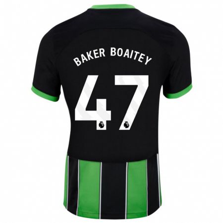 Kandiny Mujer Camiseta Benicio Baker-Boaitey #47 Verde Negro 2ª Equipación 2023/24 La Camisa Chile
