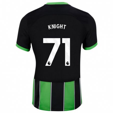 Kandiny Mujer Camiseta Joe Knight #71 Verde Negro 2ª Equipación 2023/24 La Camisa Chile