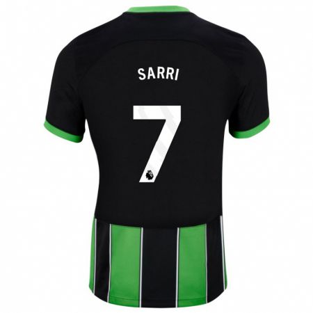 Kandiny Mujer Camiseta Veatriki Sarri #7 Verde Negro 2ª Equipación 2023/24 La Camisa Chile