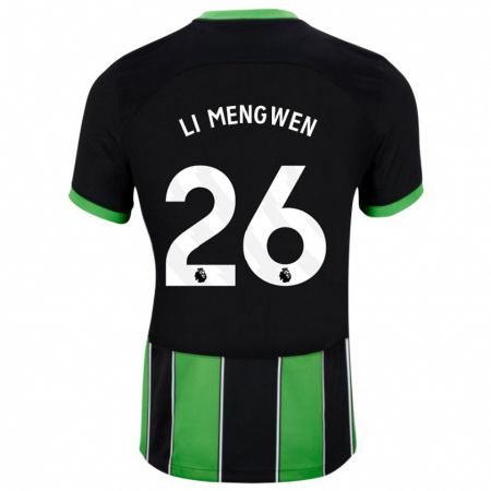 Kandiny Mujer Camiseta Li Mengwen #26 Verde Negro 2ª Equipación 2023/24 La Camisa Chile