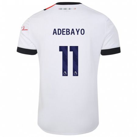 Kandiny Mujer Camiseta Elijah Adebayo #11 Blanco 2ª Equipación 2023/24 La Camisa Chile