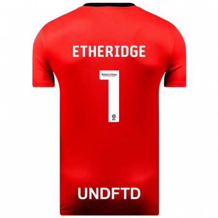 Kandiny Mujer Camiseta Neil Etheridge #1 Rojo 2ª Equipación 2023/24 La Camisa Chile