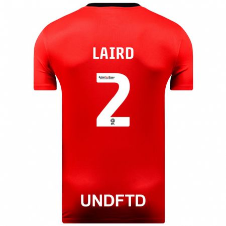 Kandiny Mujer Camiseta Ethan Laird #2 Rojo 2ª Equipación 2023/24 La Camisa Chile