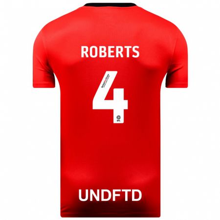 Kandiny Mujer Camiseta Marc Roberts #4 Rojo 2ª Equipación 2023/24 La Camisa Chile