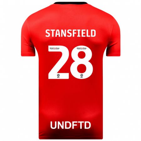 Kandiny Mujer Camiseta Jay Stansfield #28 Rojo 2ª Equipación 2023/24 La Camisa Chile