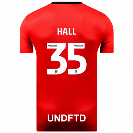 Kandiny Mujer Camiseta George Hall #35 Rojo 2ª Equipación 2023/24 La Camisa Chile