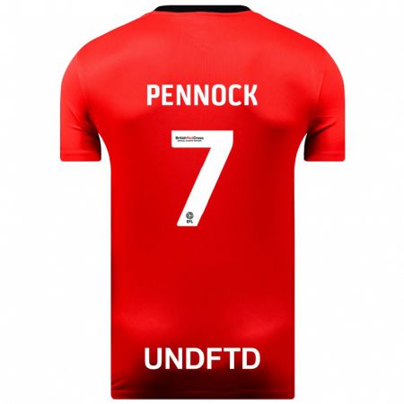 Kandiny Mujer Camiseta Jade Pennock #7 Rojo 2ª Equipación 2023/24 La Camisa Chile