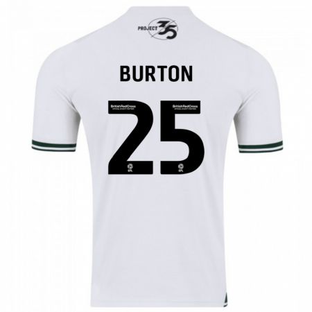 Kandiny Mujer Camiseta Callum Burton #25 Blanco 2ª Equipación 2023/24 La Camisa Chile
